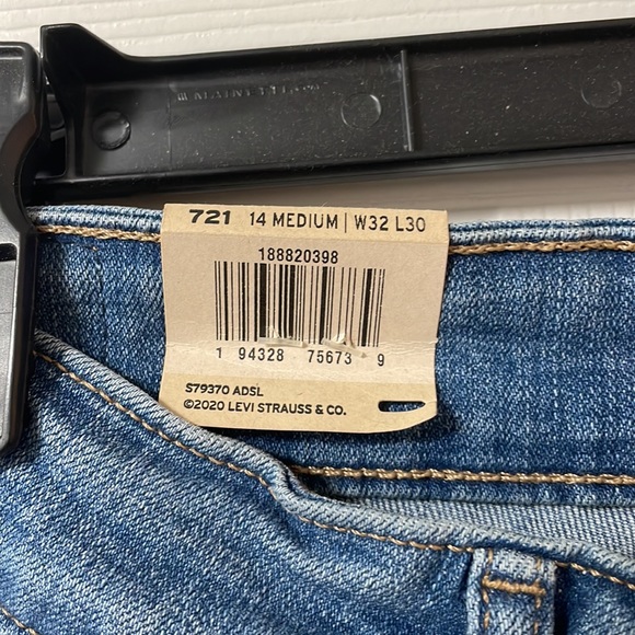 Levi 721 a high rise skinny jean - size 14- W32 L30 - Picture 5 of 9